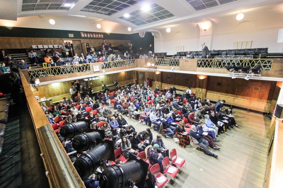 Conway Hall filling up before The Story begins